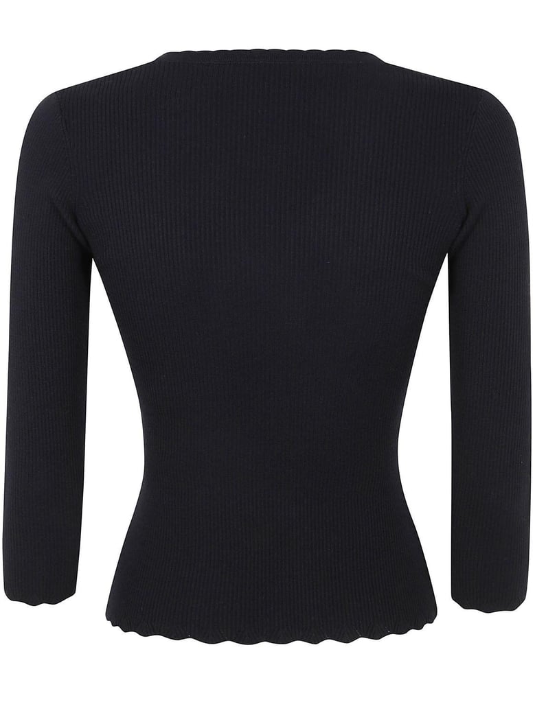 v neck knit sweater by Selfnex