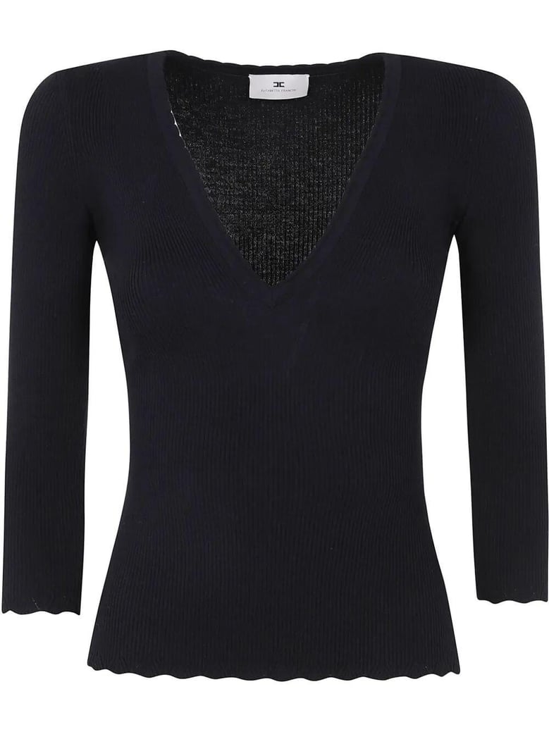 v neck knit sweater by Selfnex