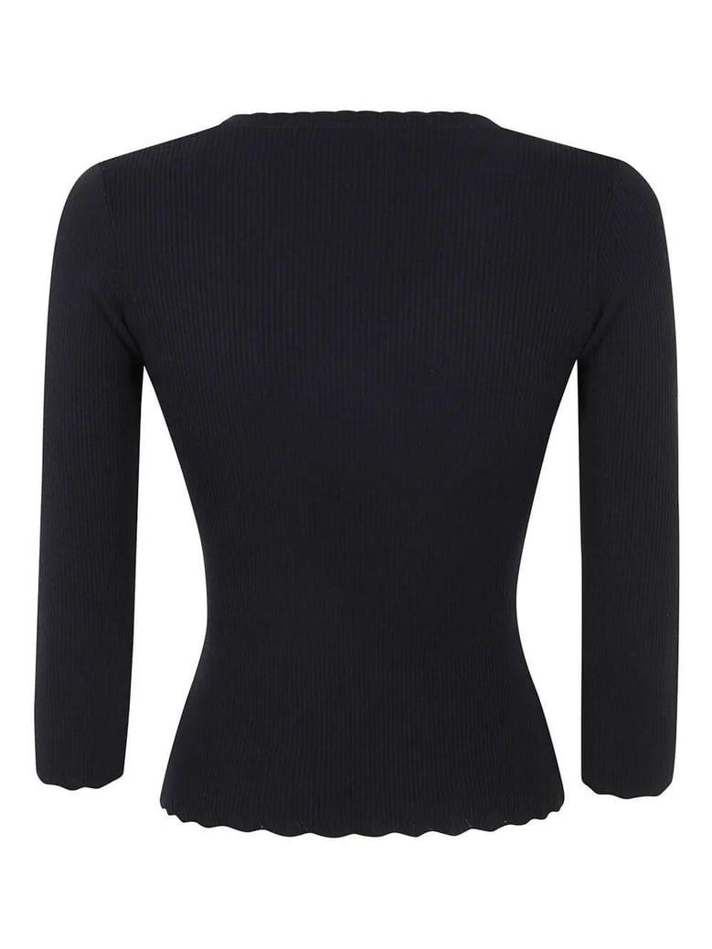 v neck knit sweater by Selfnex
