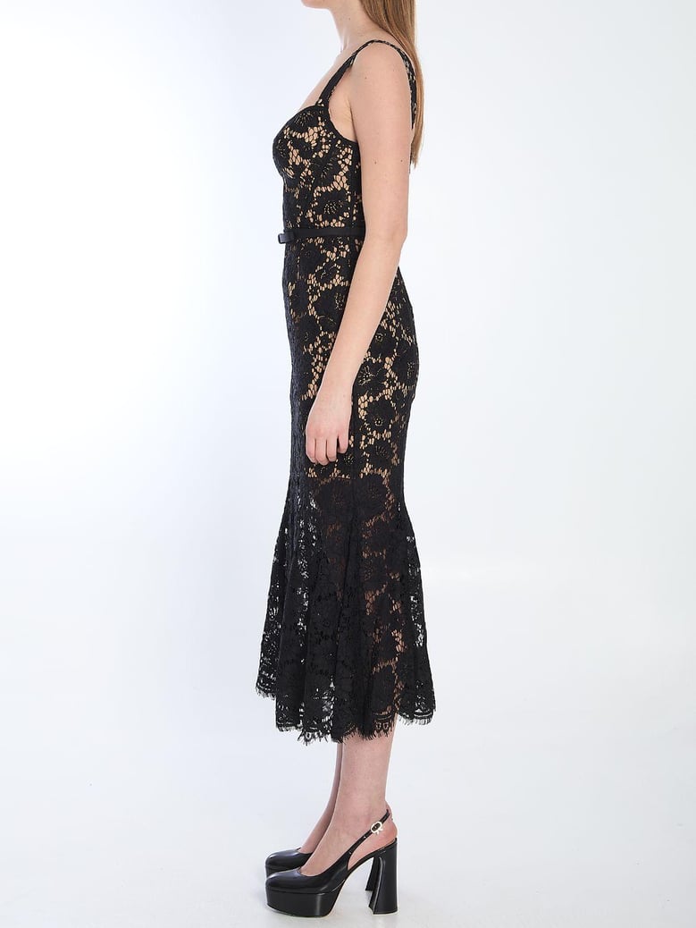 black fine lace midi dress by Selfnex