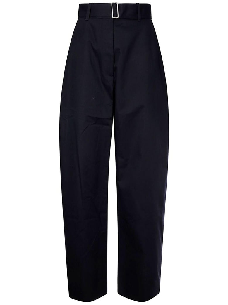 round leg cotton trousers by Selfnex