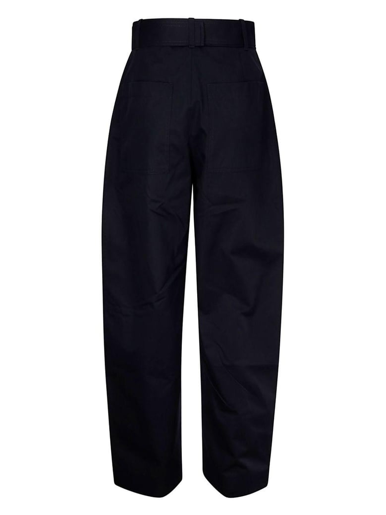 round leg cotton trousers by Selfnex
