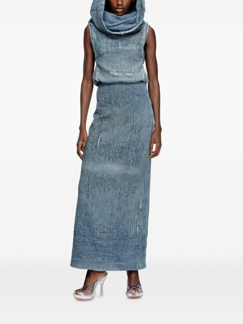 stylish cotton-blend denim skirt by Selfnex