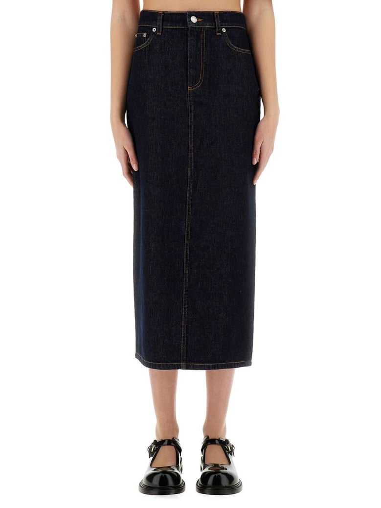 long denim skirt by Selfnex