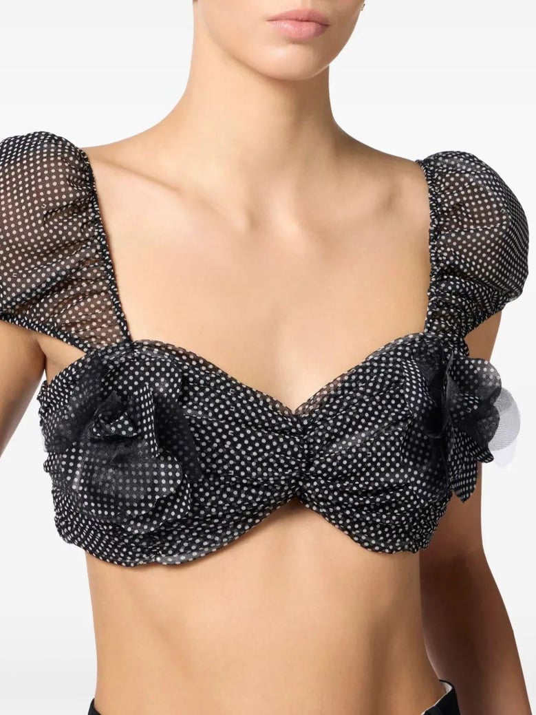 polka dot print top by Selfnex
