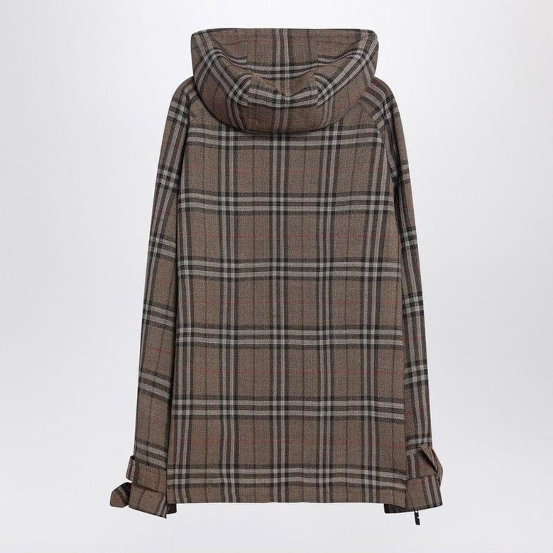 half-zip jacket with check pattern in silk blend by Selfnex