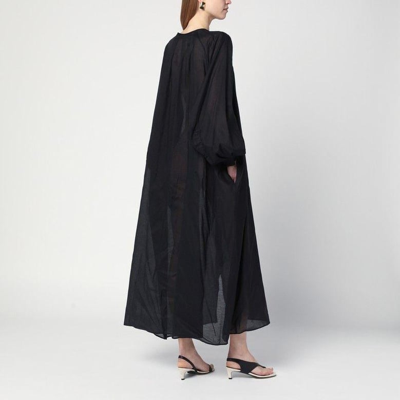 loose black dress in cotton by Selfnex