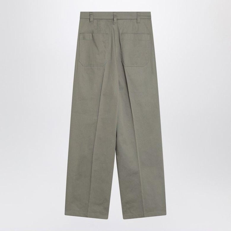 sage green cotton trousers by Selfnex