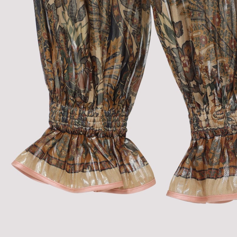 pleated silk-blend trousers by Selfnex