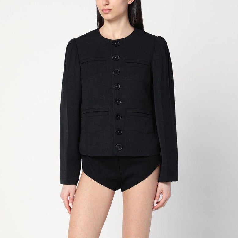 regiment black jacket in silk blend by Selfnex