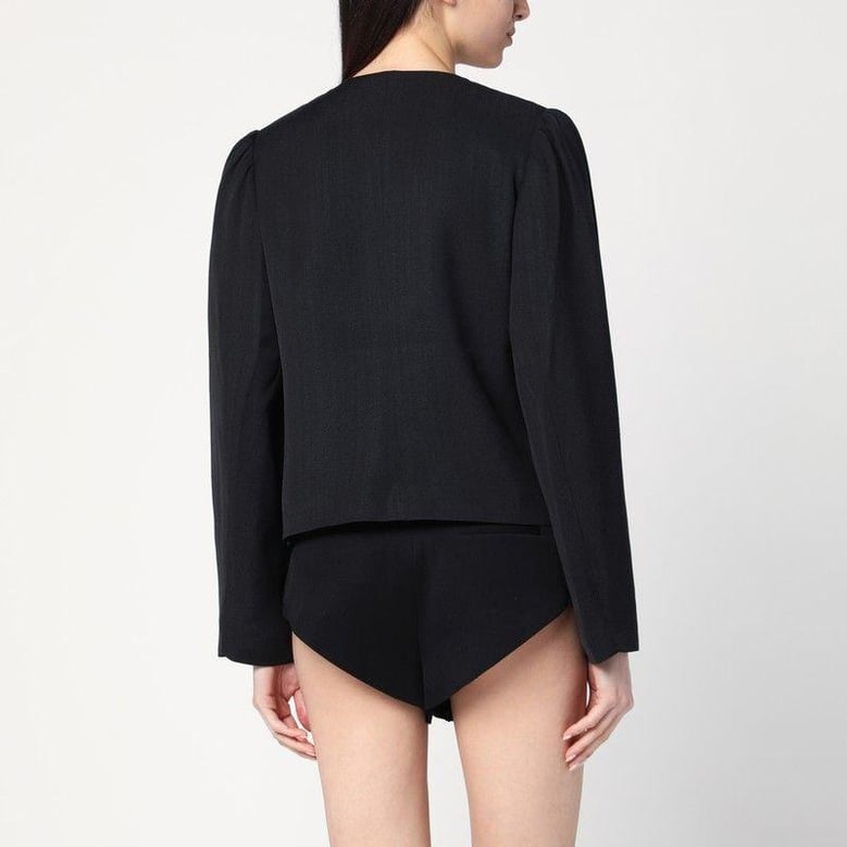 regiment black jacket in silk blend by Selfnex