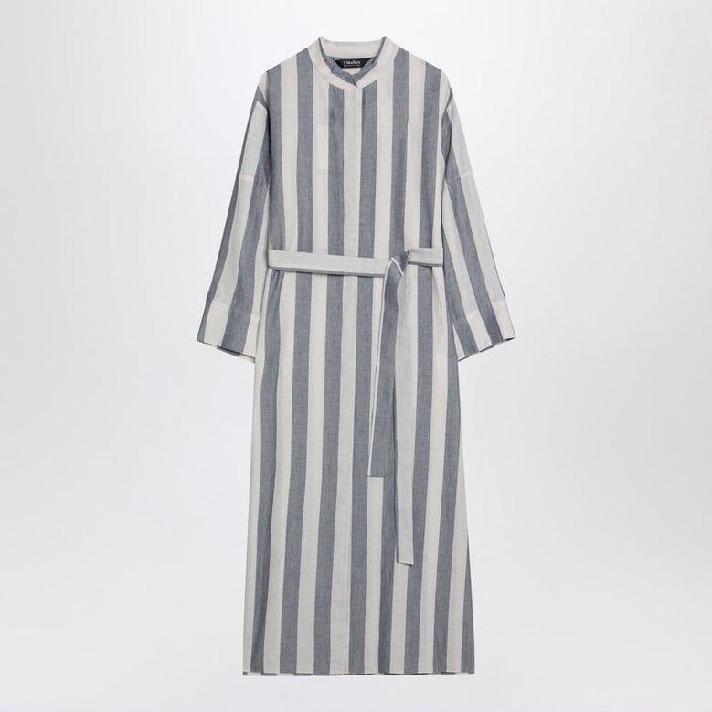 white/blue striped shirt dress by Selfnex