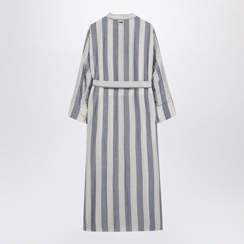 white/blue striped shirt dress by Selfnex