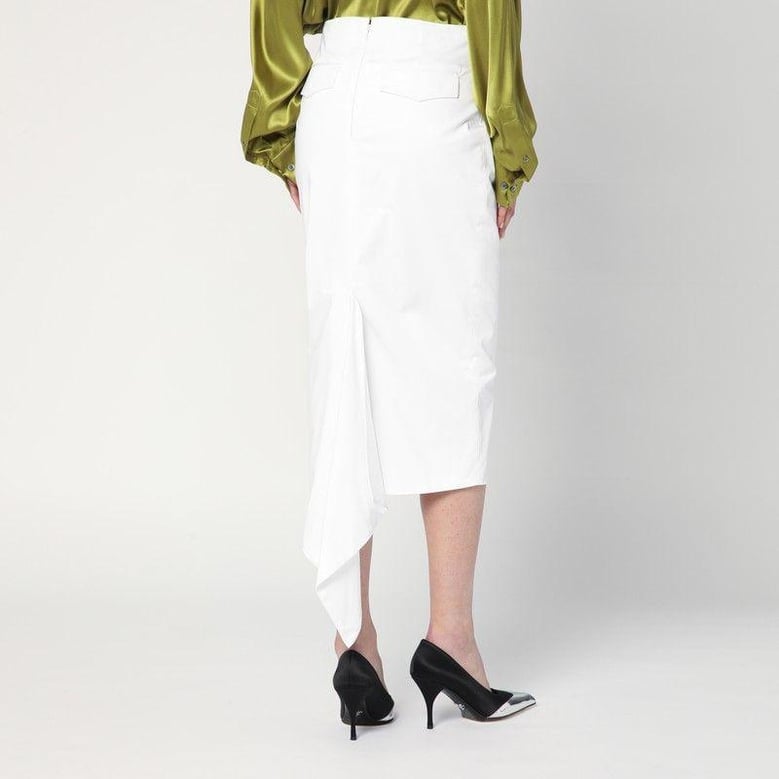 white cotton midi skirt by Selfnex