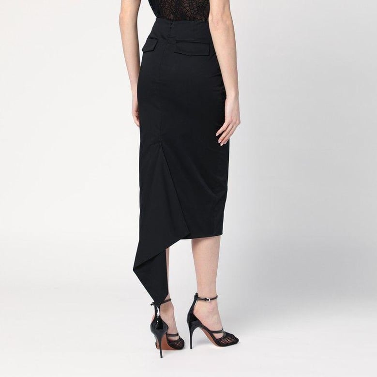 black cotton midi skirt by Selfnex