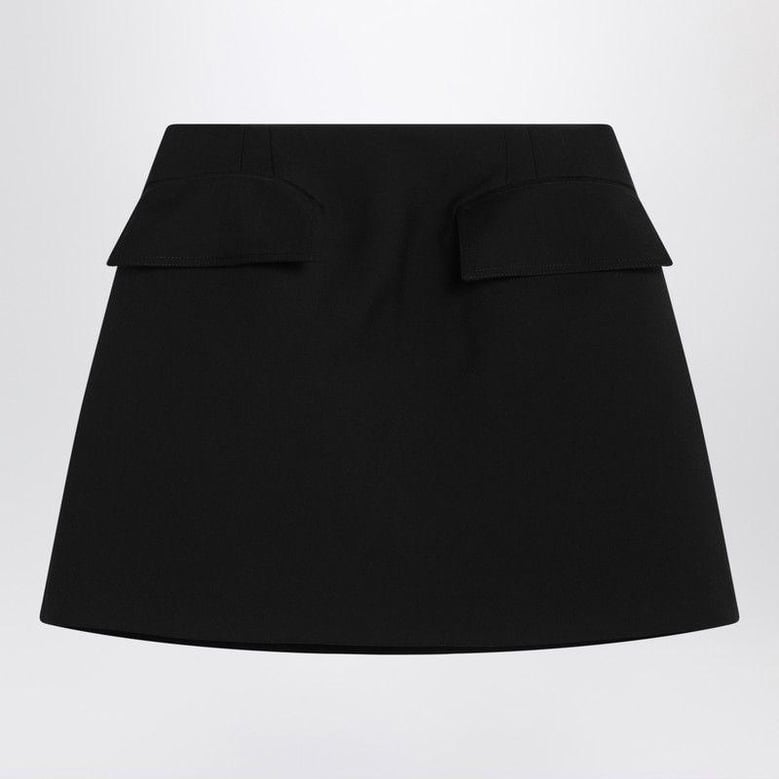 black wool mini skirt by Selfnex