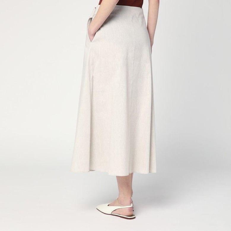 traxs grey mélange skirt in linen blend by Selfnex