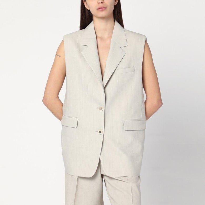 single-breasted vest in wool blend by Selfnex