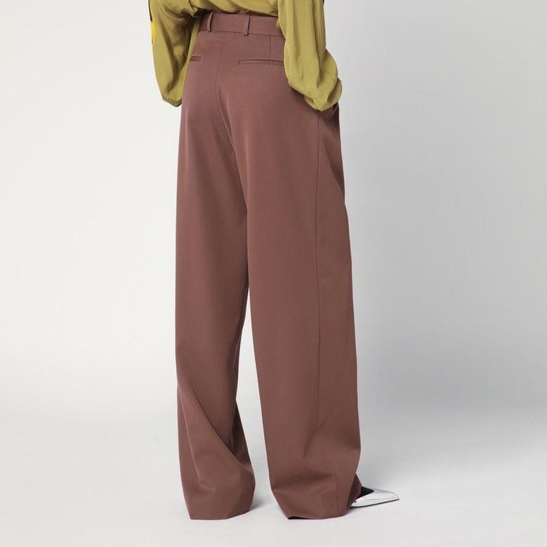 wide taupe cotton trousers by Selfnex