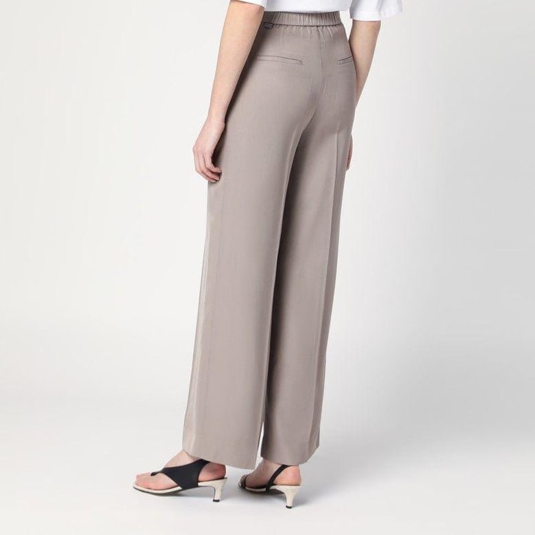 ash grey trousers in linen blend by Selfnex