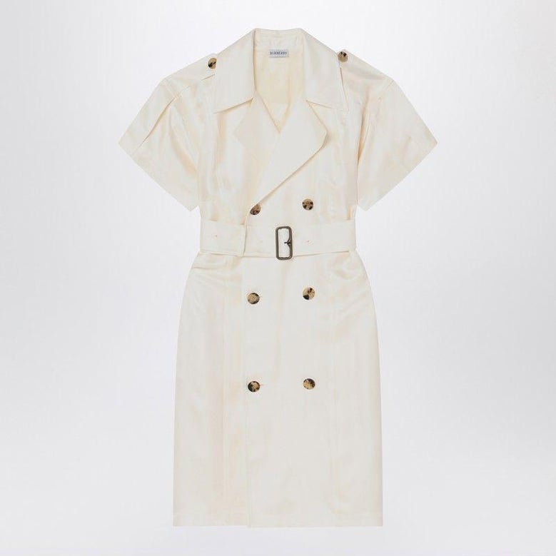 ivory trench dress in viscose by Selfnex