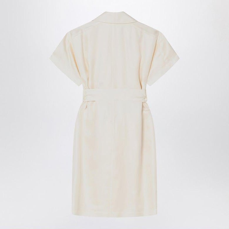 ivory trench dress in viscose by Selfnex