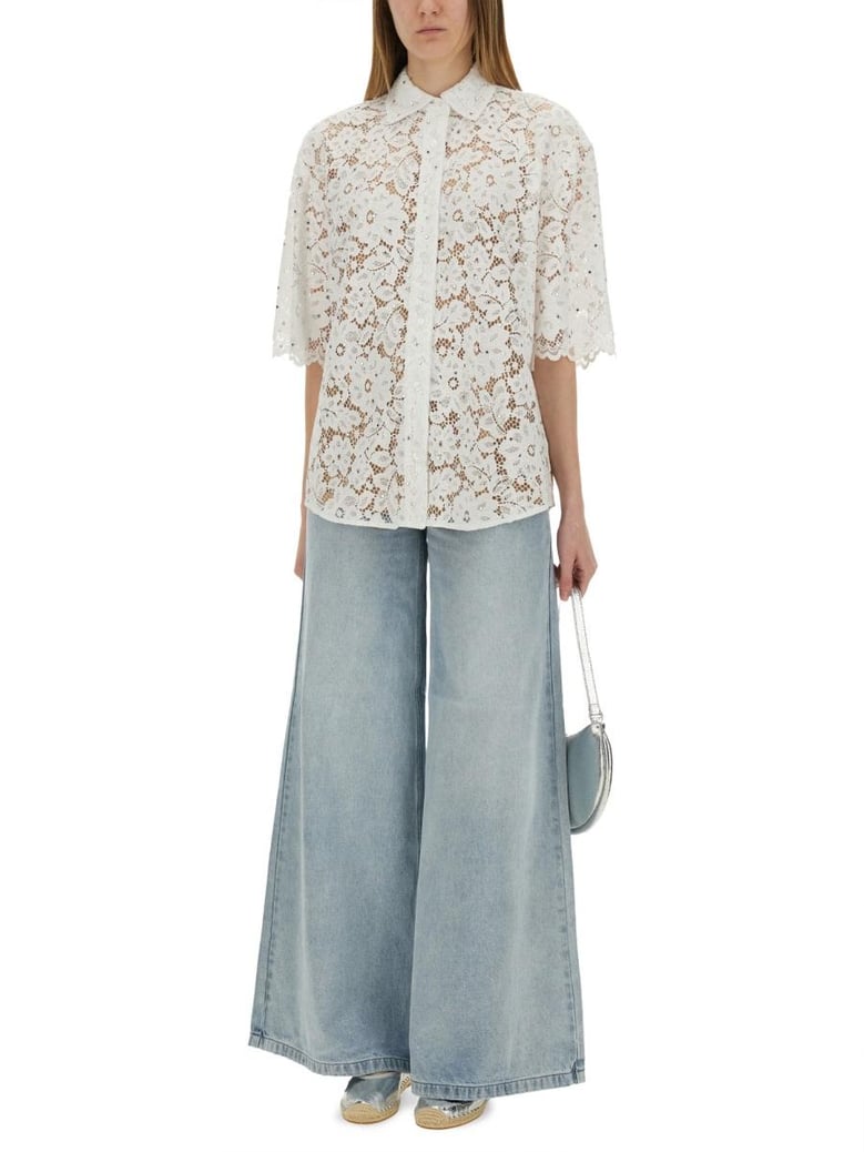 studded corded lace shirt by Selfnex