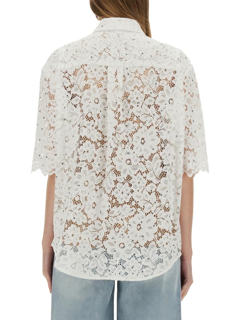 studded corded lace shirt by Selfnex