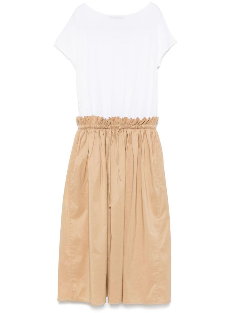 short-sleeved dress in cotton and poplin by Selfnex