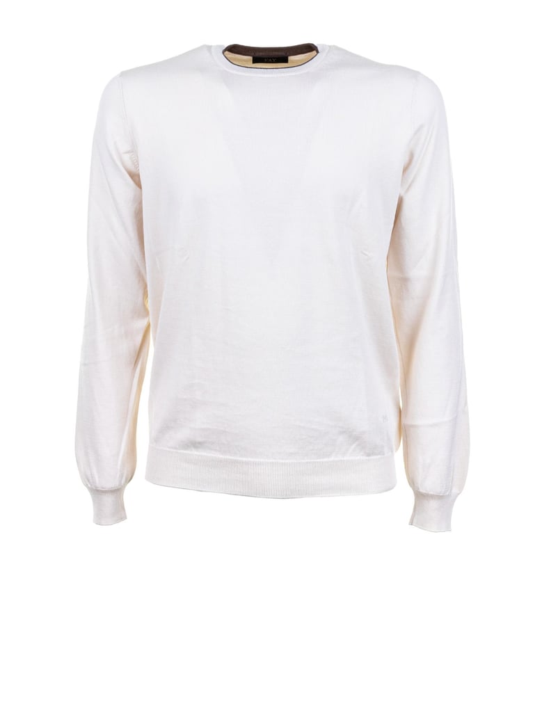 beige crewneck sweater by Selfnex