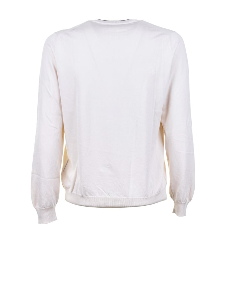 beige crewneck sweater by Selfnex