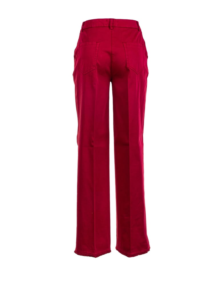 high-waisted raspberry trousers by Selfnex