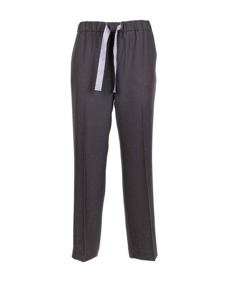 olive trousers with maxi drawstring by Selfnex