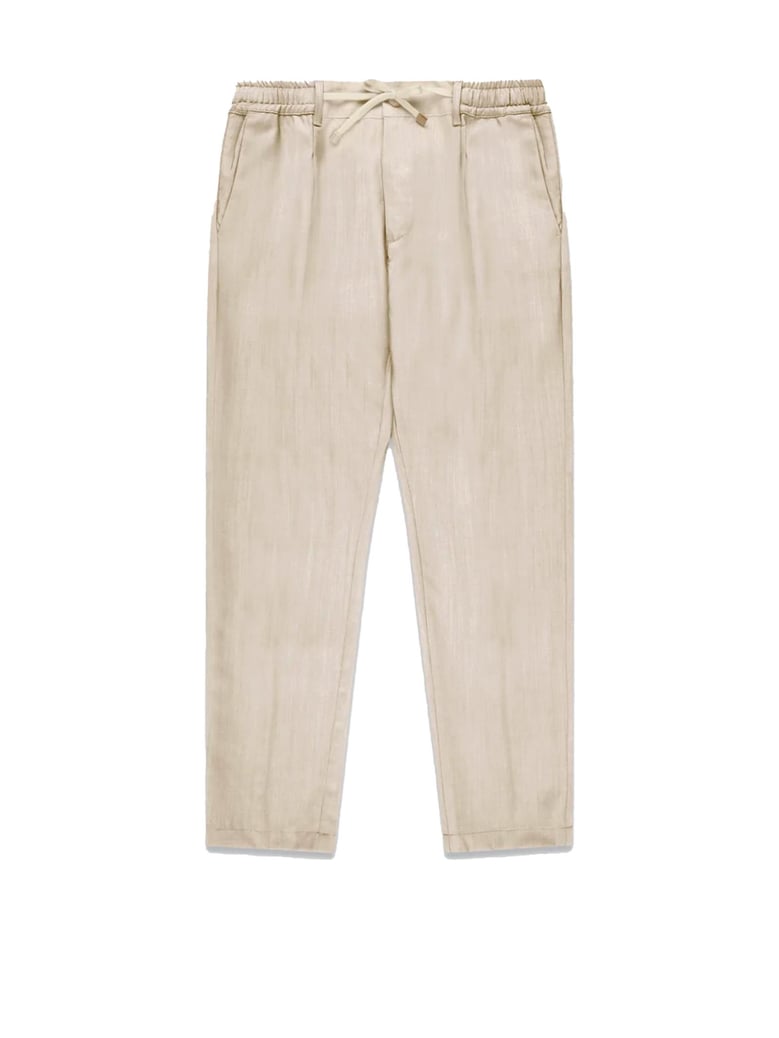 ecru linen trousers by Selfnex
