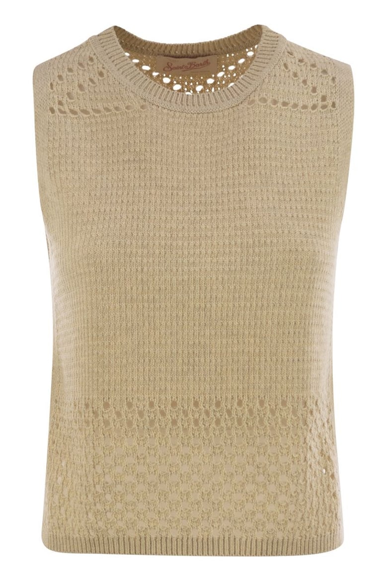 aire - crochet knit and mesh top by Selfnex