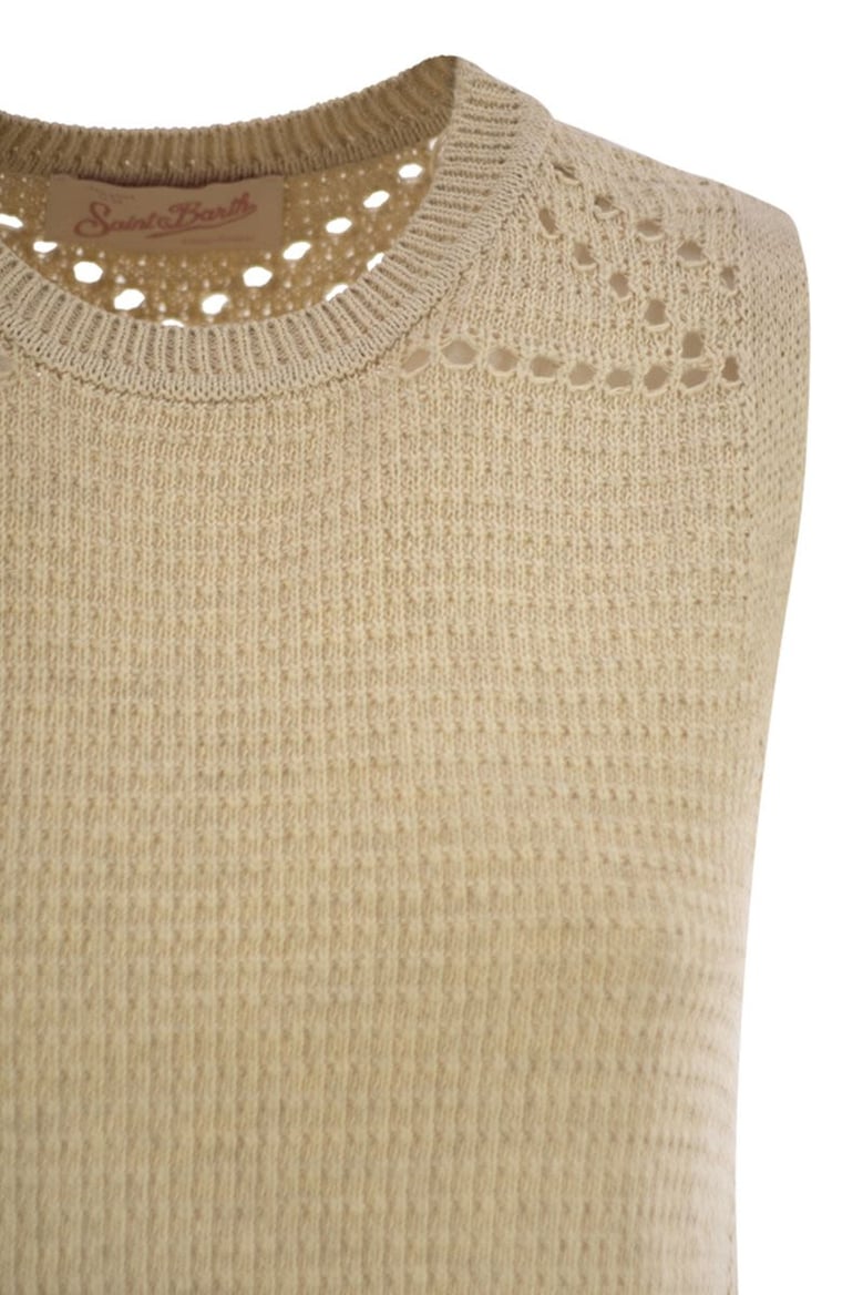 aire - crochet knit and mesh top by Selfnex