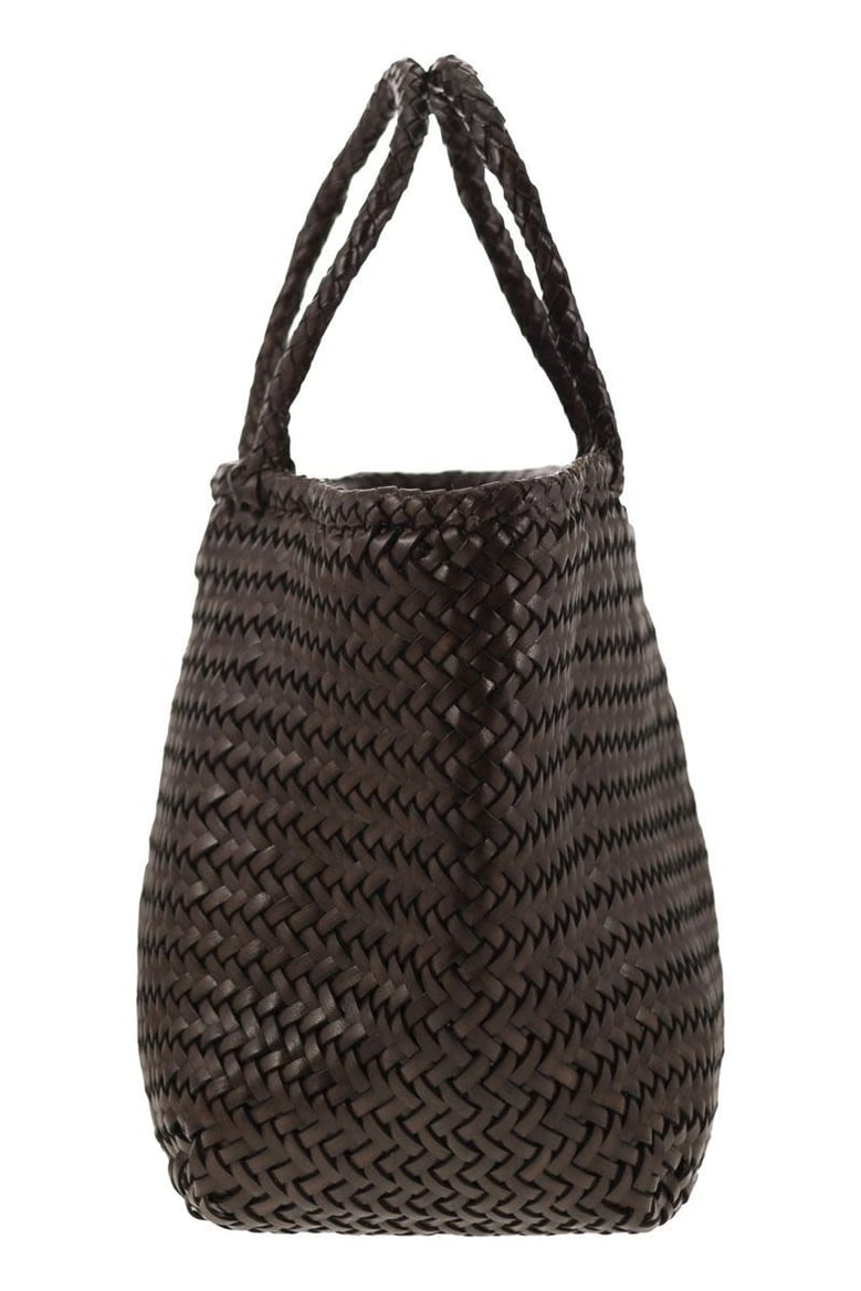 grace basket small - woven leather bag by Selfnex