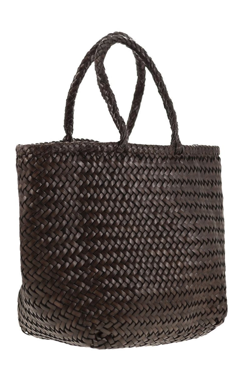 grace basket small - woven leather bag by Selfnex