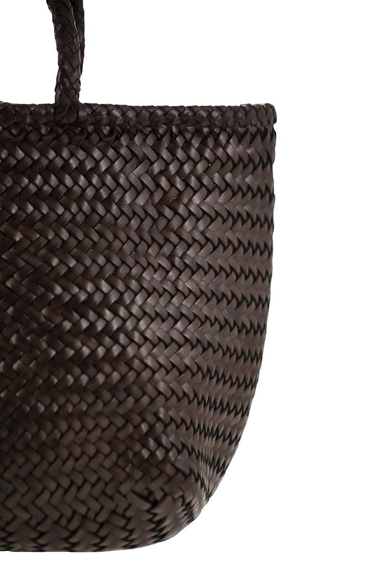 grace basket small - woven leather bag by Selfnex