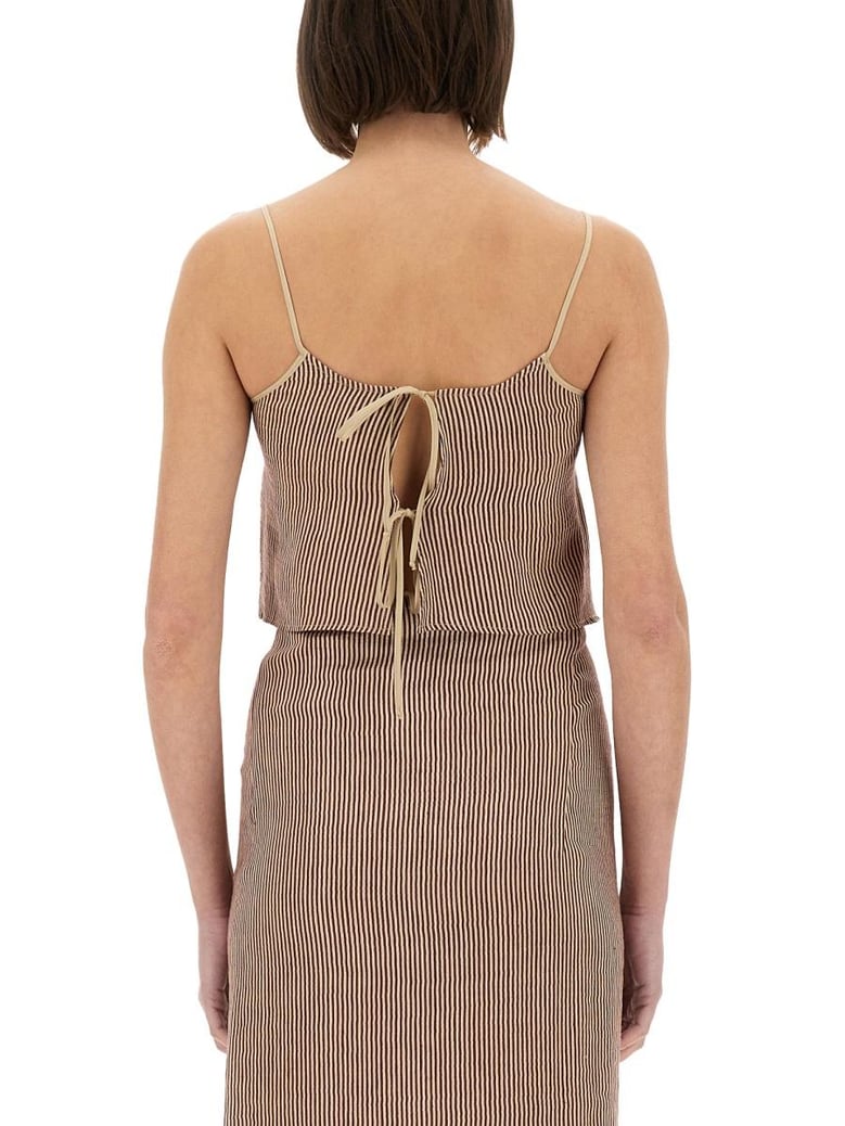 micro stripe top with laces by Selfnex