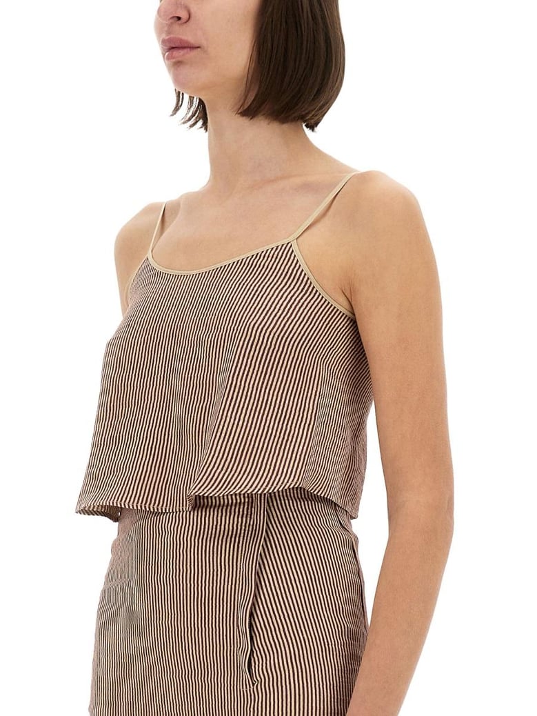 micro stripe top with laces by Selfnex