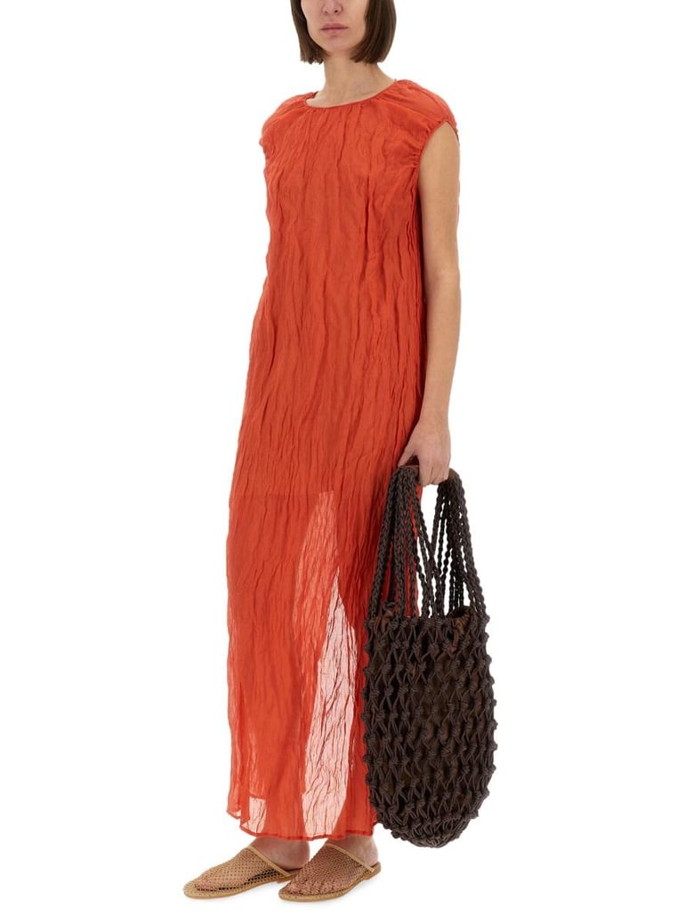 metallic gauze longuette dress by Selfnex