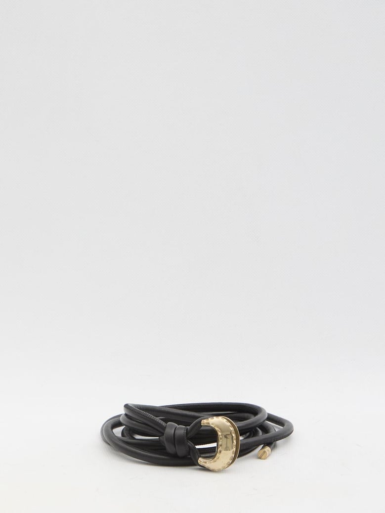 belt new tex hook tubolar nappa leather body with metal end caps by Selfnex
