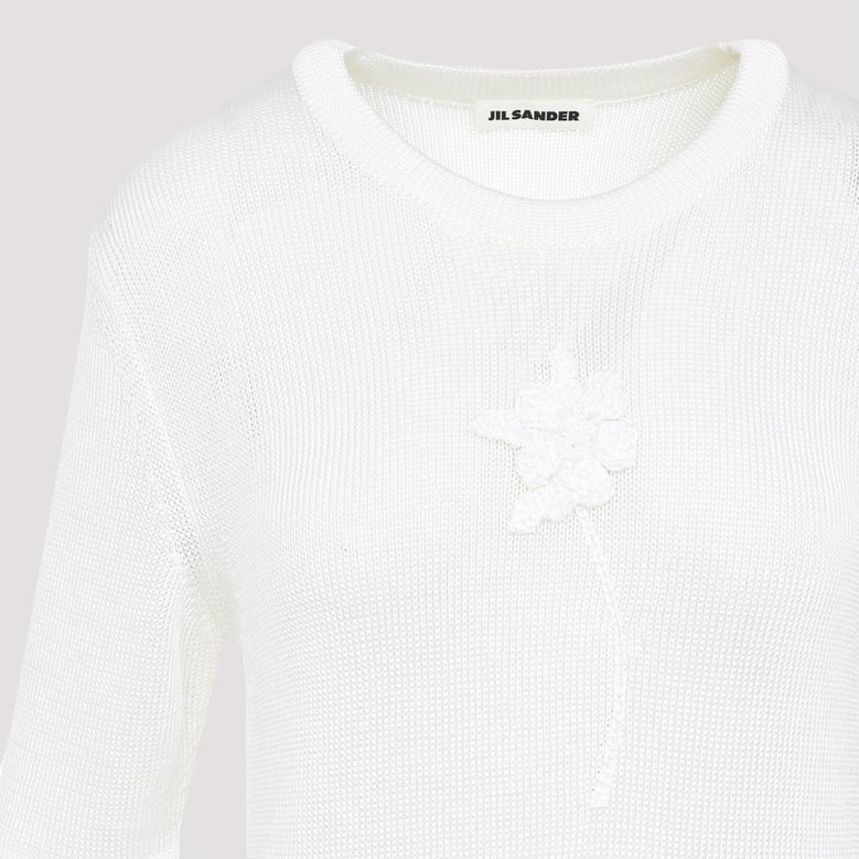 ss cn t-shirt w/ flower crochet by Selfnex