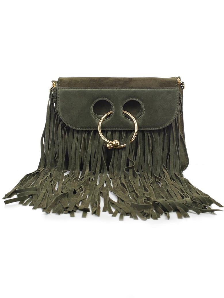 medium pierce suede fringe bag by Selfnex