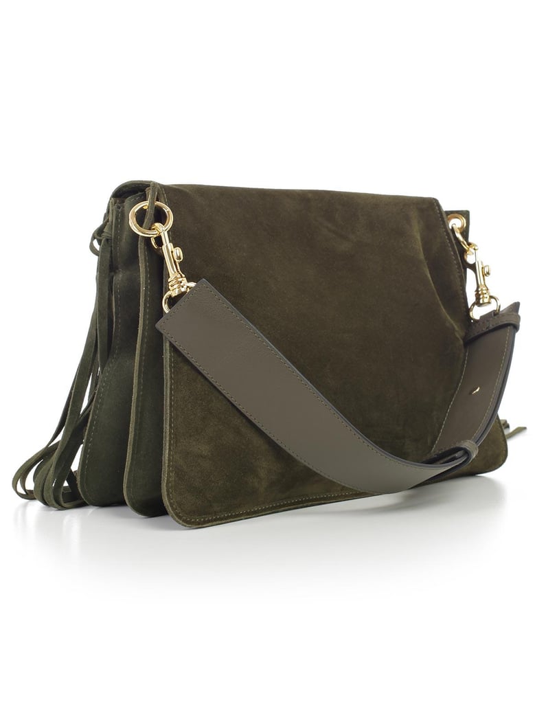 medium pierce suede fringe bag by Selfnex