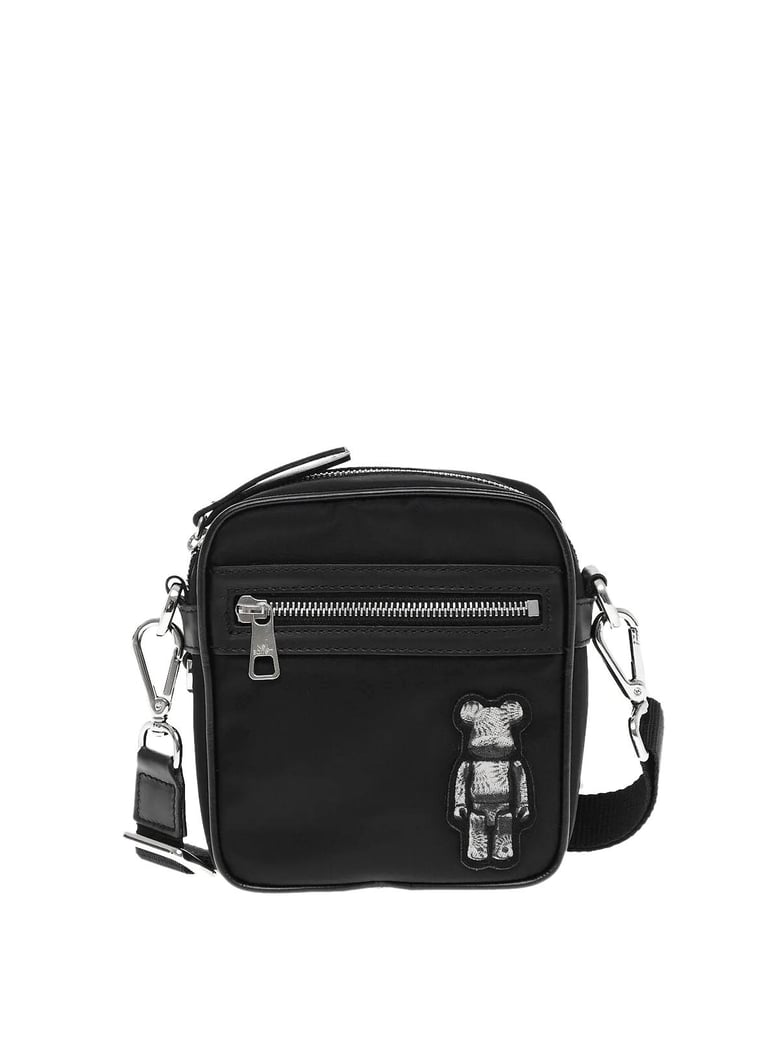 bearbrick logo nylon twill crossboby bag by Selfnex