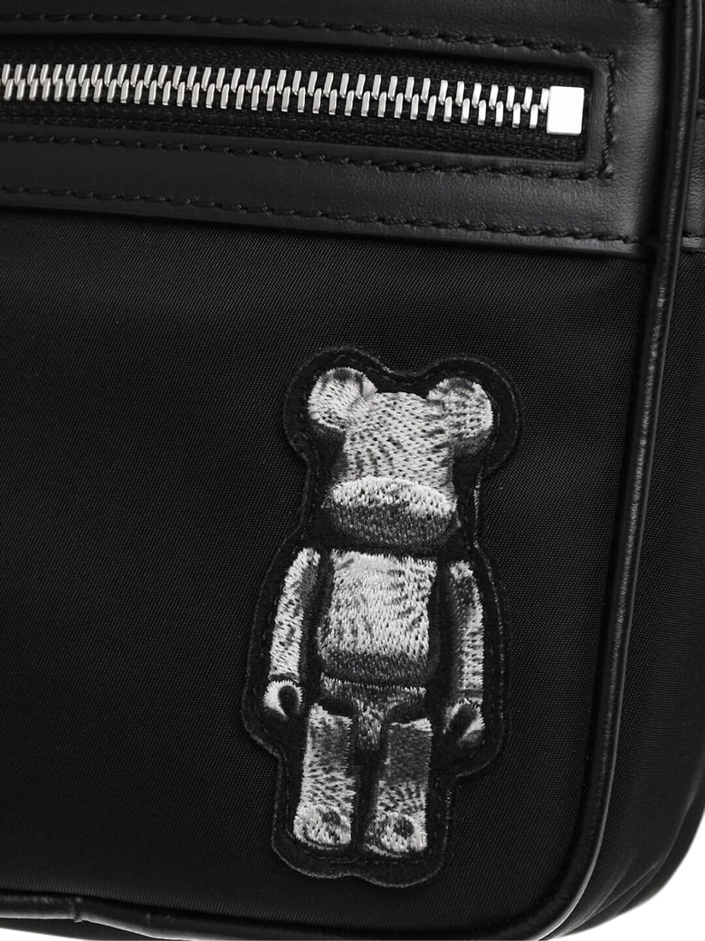 bearbrick logo nylon twill crossboby bag by Selfnex
