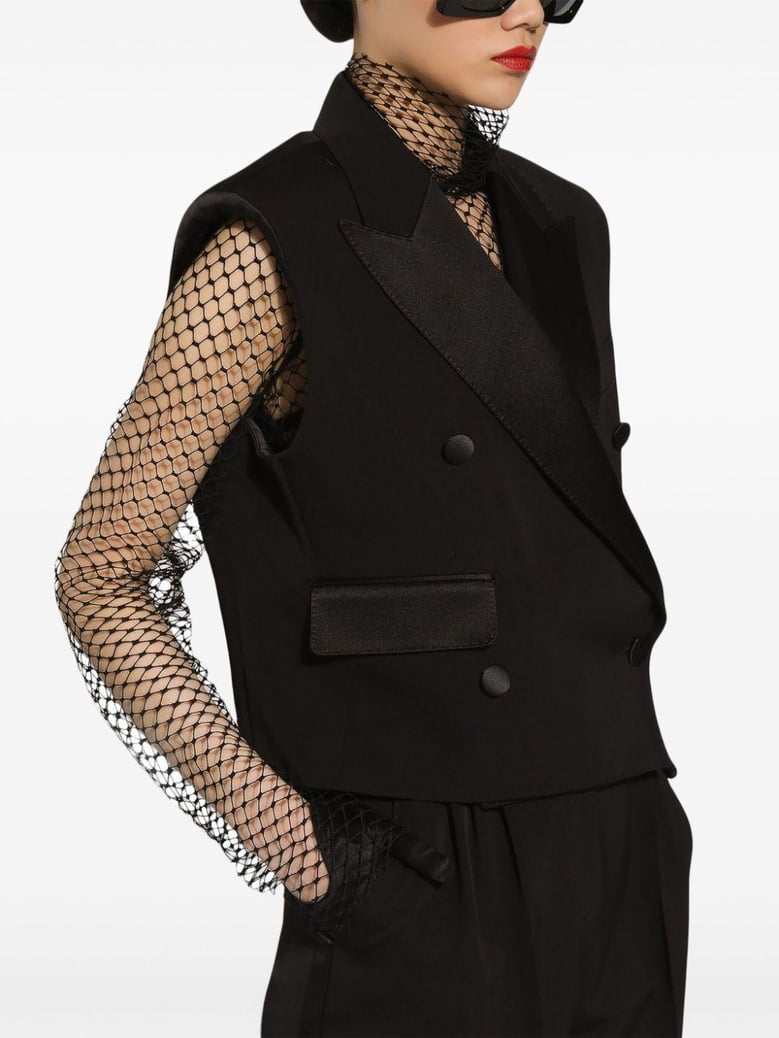 doublebreasted sleeveless jacket by Selfnex