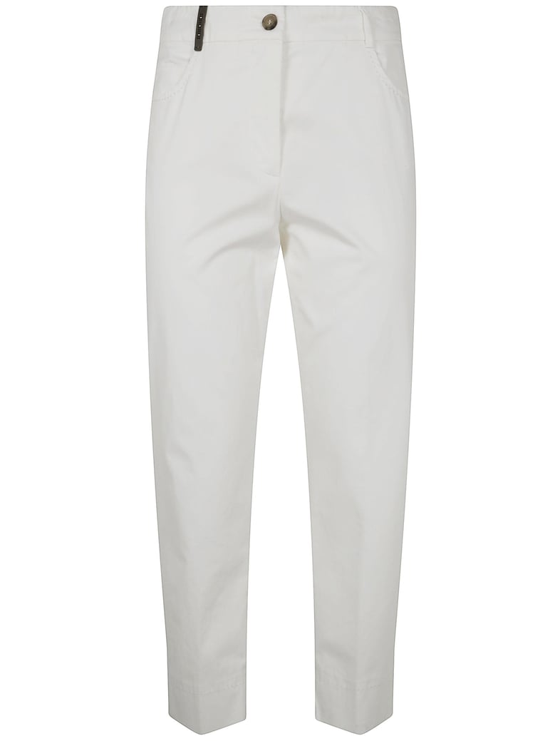 light cotton satin stretch trousers by Selfnex